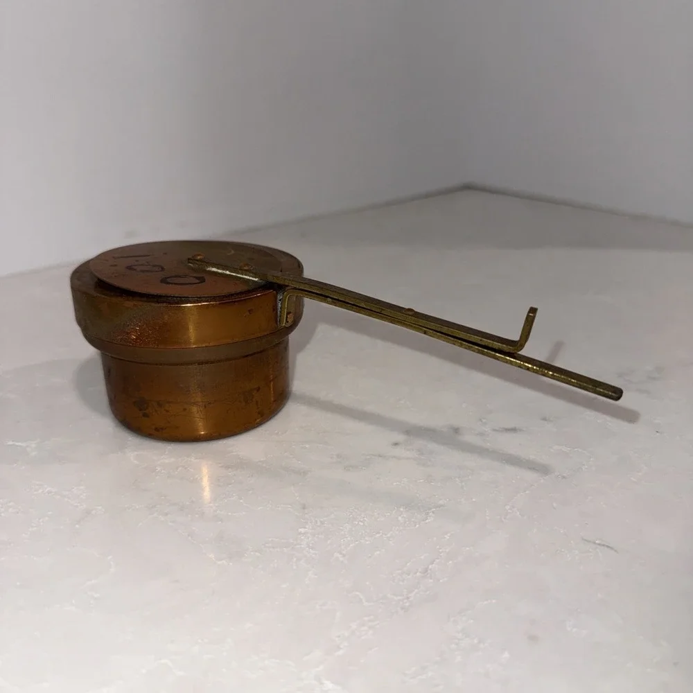 Vintage Copper ~ Brass Swivel Lid Chafing Mini Pot Sterno, Alcohol Flame Heating